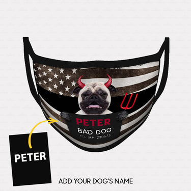 Personalized Dog Gift Idea - Bad Evil Pug For Dog Lovers - Cloth Mask